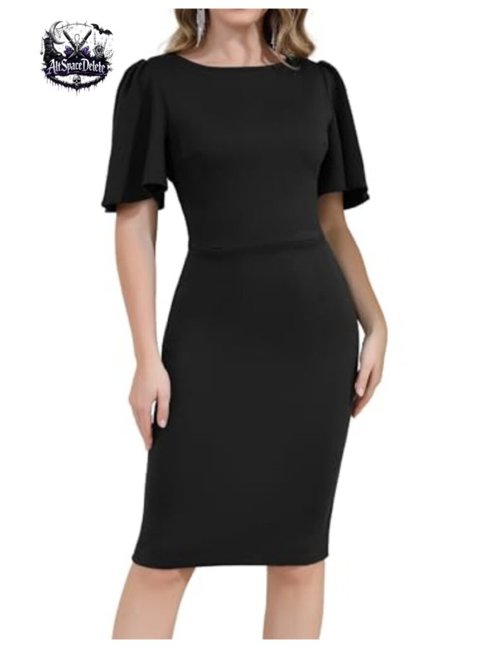 Aphratti Women's Sheath Midi Dress Short Sleeve Work Cocktail Party